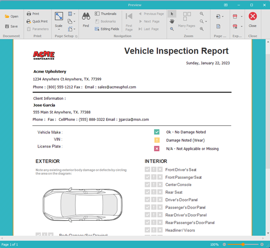 Vehicle Reports